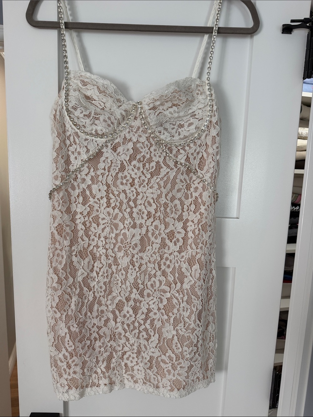 Bridal Embellished White Lace Dress